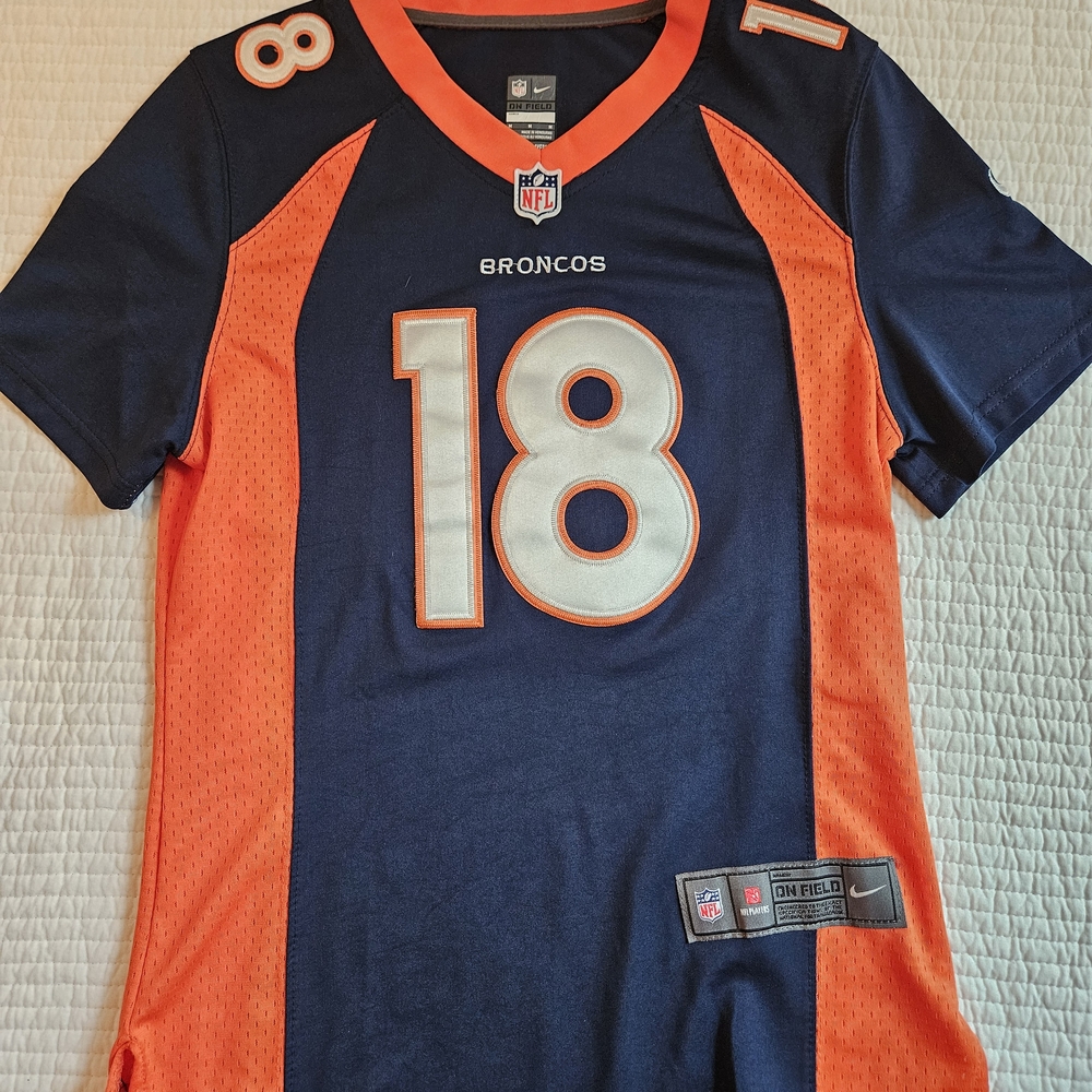 NFL Broncos Manning Navy and Orange Jersey